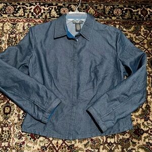 Banana Republic Denim Shirt Stretch Top Size 10 Fitted Shirt or Light Jacket
